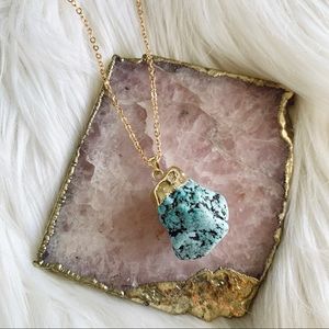 NBW Large Boho Turquoise Stone Necklace